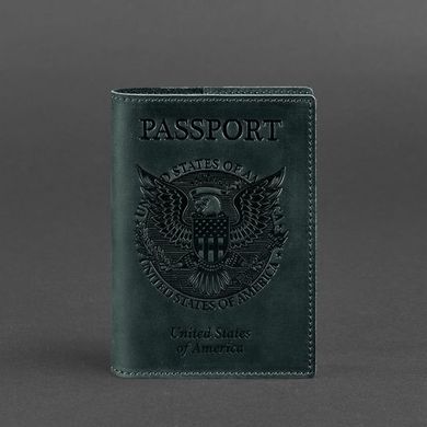 Обкладинка для паспорта з американським гербом, Смарагд - зелена Blanknote BN-OP-USA-iz