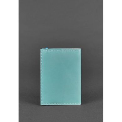 Обложка для паспорта 1.0 бирюзовая, Тиффани (кожа) + блокнотик Blanknote BN-OP-1-tiffany