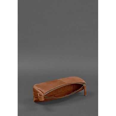 Натуральная кожаный пенал-несессер (футляр для очков) 4.0 Светло-коричневый Crazy Horse Blanknote BN-CB-4-k-kr
