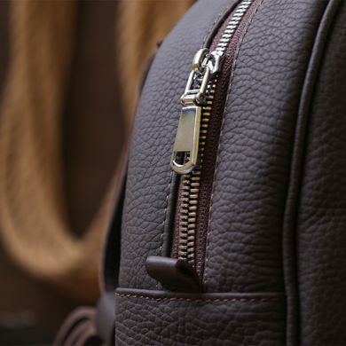 Стильный матовый женский рюкзак из натуральной кожи Shvigel 16325 Коричневый