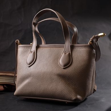 Женская сумка с двумя ручками из натуральной кожи Vintage 22283 Бежевая