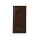 Ергономічний дизайнерський шкіряний гаманець на 14 карт оливкового кольору з авторським художнім тисненням "Buta Art"