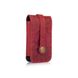 Красивая красная ключница с натуральной матовой кожи с авторским художественным тиснением "Mehendi Art"