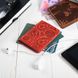 Дизайнерська обкладинка-органайзер для ID паспорта / карт з художнім тисненням "Buta Art", червоного кольору