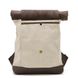 Ролл-ап рюкзак из кожи и канвас TARWA RGj-5191-3md слоновая кость Бежевый