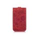 Красивая красная ключница с натуральной матовой кожи с авторским художественным тиснением "Mehendi Art"