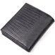 Компактний лакований жіночий гаманець із фактурної шкіри під рептилію KARYA 21118 Чорний