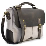 Чоловіча сумка-портфель із канвас та шкіри RGj-3960-3md TARWA Сірий фото
