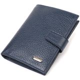 Практичний вертикальний чоловічий гаманець середнього розміру з натуральної шкіри флотар CANPELLINI 21735 Синій фото