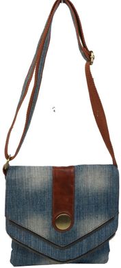 Джинсова молодіжна сумка з ременем на плече Fashion jeans bag блакитна