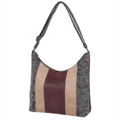 Женская сумка из качественного кожезаменителя LASKARA (ЛАСКАРА) LK10187-grey-beige-bordo Серый