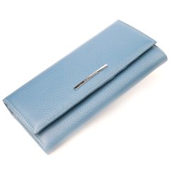 Незвичайний жіночий гаманець із натуральної шкіри KARYA 21019 Блакитний