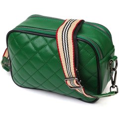 Жіноча прямокутна сумка крос-боді з натуральної шкіри 22113 Vintage Зелена