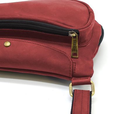 Красная сумка рюкзак слинг кожаная на одно плечо RR-3026-3md TARWA 1 Красный