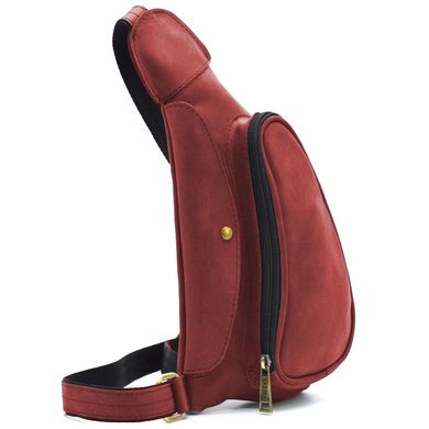 Красная сумка рюкзак слинг кожаная на одно плечо RR-3026-3md TARWA 1 Красный