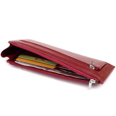 Горизонтальний тонкий гаманець зі шкіри жіночий ST Leather 19326 Бордовий