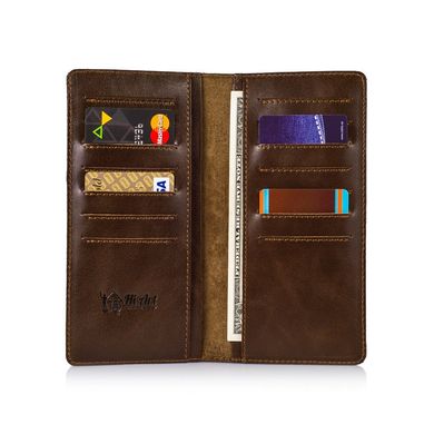 Зносостійкий шкіряний гаманець оливкового кольору на 14 карт