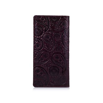 Темно фиолетовый кожаный бумажник на 14 карт, коллекция "Buta Art"