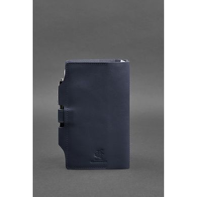 Натуральный кожаный блокнот (Софт-бук) 4.0 темно-синий Краст Blanknote BN-SB-4-st-navy-blue