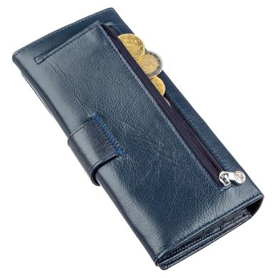 Стильний жіночий гаманець на кнопці Boston 18844 Сіро-блакитний