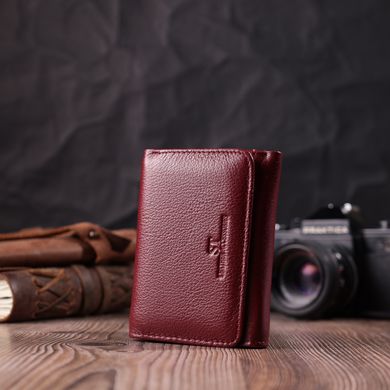 Шкіряний цікавий гаманець для жінок ST Leather 22507 Бордовий