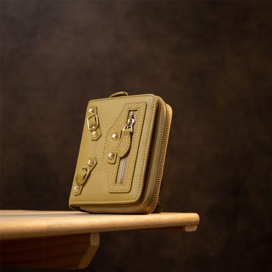 Кожаный оригинальный женский кошелек Guxilai 19397 Оливковый