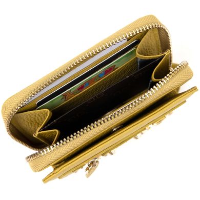 Шкіряний оригінальний жіночий гаманець Guxilai 19397 Оливковий