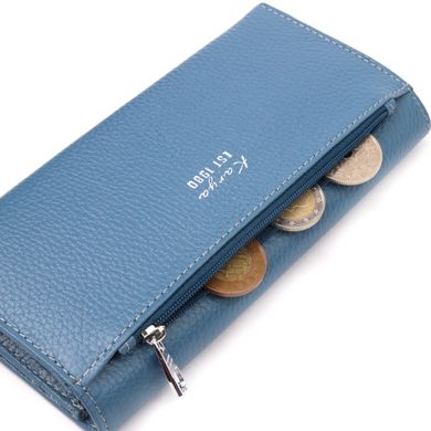 Незвичайний жіночий гаманець із натуральної шкіри KARYA 21019 Блакитний