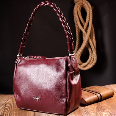 Стильная женская сумка KARYA 20869 кожаная Бордовый