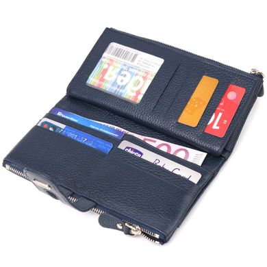 Зручний гаманець із натуральної зернистої шкіри CANPELLINI 21635 Синій