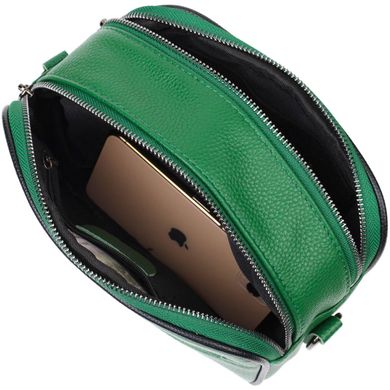 Жіноча прямокутна сумка крос-боді з натуральної шкіри 22113 Vintage Зелена