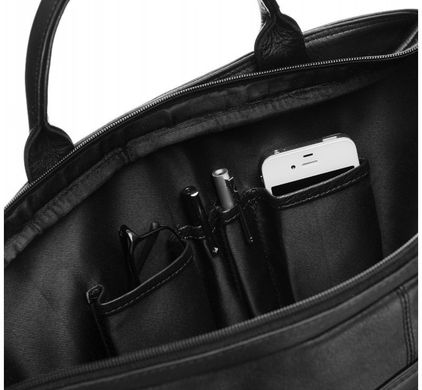 Портфель сумка для ноутбука з натуральної шкіри Rovicky R2680NDM чорний