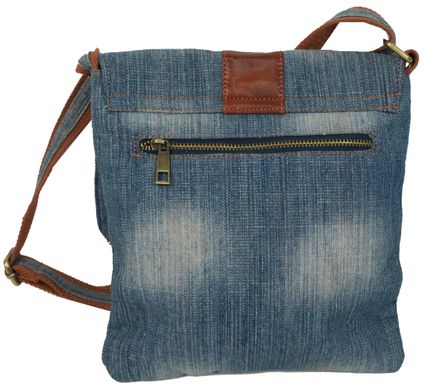 Джинсова молодіжна сумка з ременем на плече Fashion jeans bag блакитна