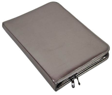 Ділова папка формату А5 з екошкіри Portfolio Port1011 срібляста