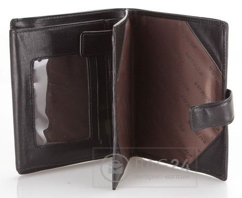Современный мужской кошелек черного цвета WITTCHEN 10-1-106-1, Черный