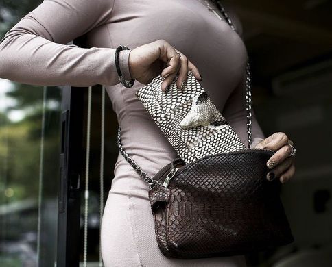 Кошелек женский SNAKE LEATHER 18263 из натуральной кожи питона Серый