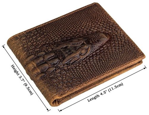 Гаманець чоловічий Vintage 14380 фактура шкіри під крокодила Коричневий