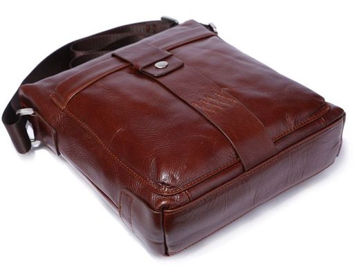 Чудова чоловіча шкіряна сумка коричневого кольору 14115