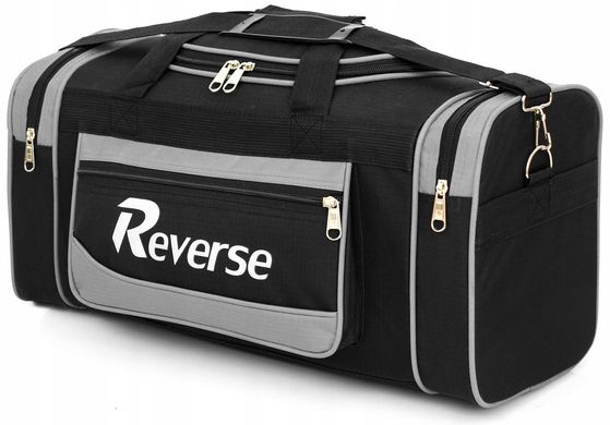 Средняя дорожная сумка из кордуры 45L Reverse черная с серым