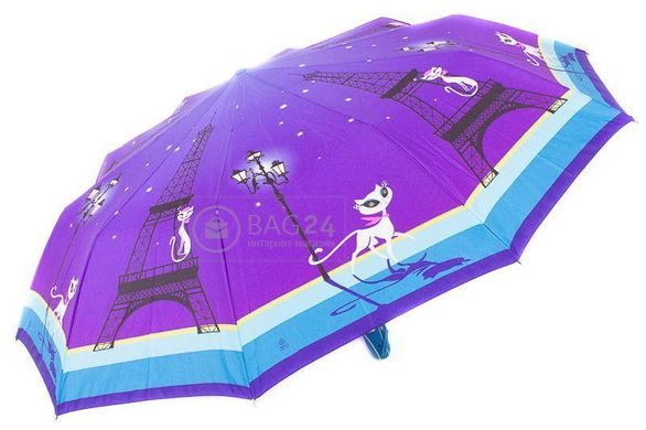 Женский зонт с интересным рисунком, автоматический ZEST Z239666-05, Фиолетовый