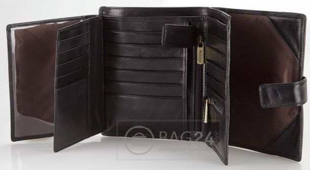 Сучасний чоловічий гаманець чорного кольору WITTCHEN 10-1-106-1, Чорний