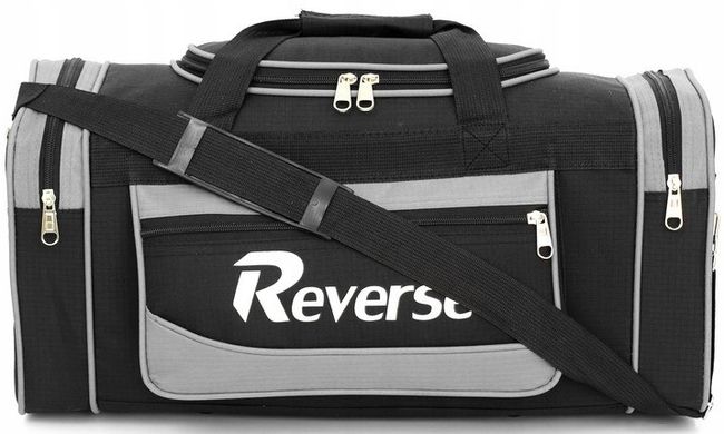 Средняя дорожная сумка из кордуры 45L Reverse черная с серым