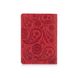 Червона дизайнерська шкіряна обкладинка для паспорта з відділенням для карт, колекція "Buta Art"