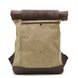 Ролл-ап рюкзак зі шкіри та пісочний канвас TARWA RSc-5191-3md Коричневий