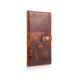 Гарний тревел-кейс з натуральної шкіри кольору глини з художнім тисненням "7 wonders of the world"