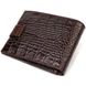Функціональний горизонтальний гаманець для чоловіків з натуральної шкіри з тисненням під крокодила CANPELLINI 21885 Коричневий