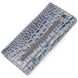 Функціональний горизонтальний гаманець із натуральної шкіри з тисненням під крокодила KARYA 21169 Сірий