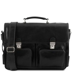 Мужской портфель сумка с передними карманами Ventimiglia Tuscany TL142069 (Черный)