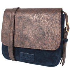 Жіноча міні-сумка з якісного шкірозамінника LASKARA (Ласкарєв) LK10189-bronze-navy Синій