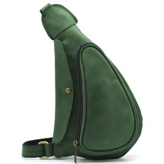 Сумка рюкзак слінг шкіряна на одне плече RE-3026-3md TARWA Зелений